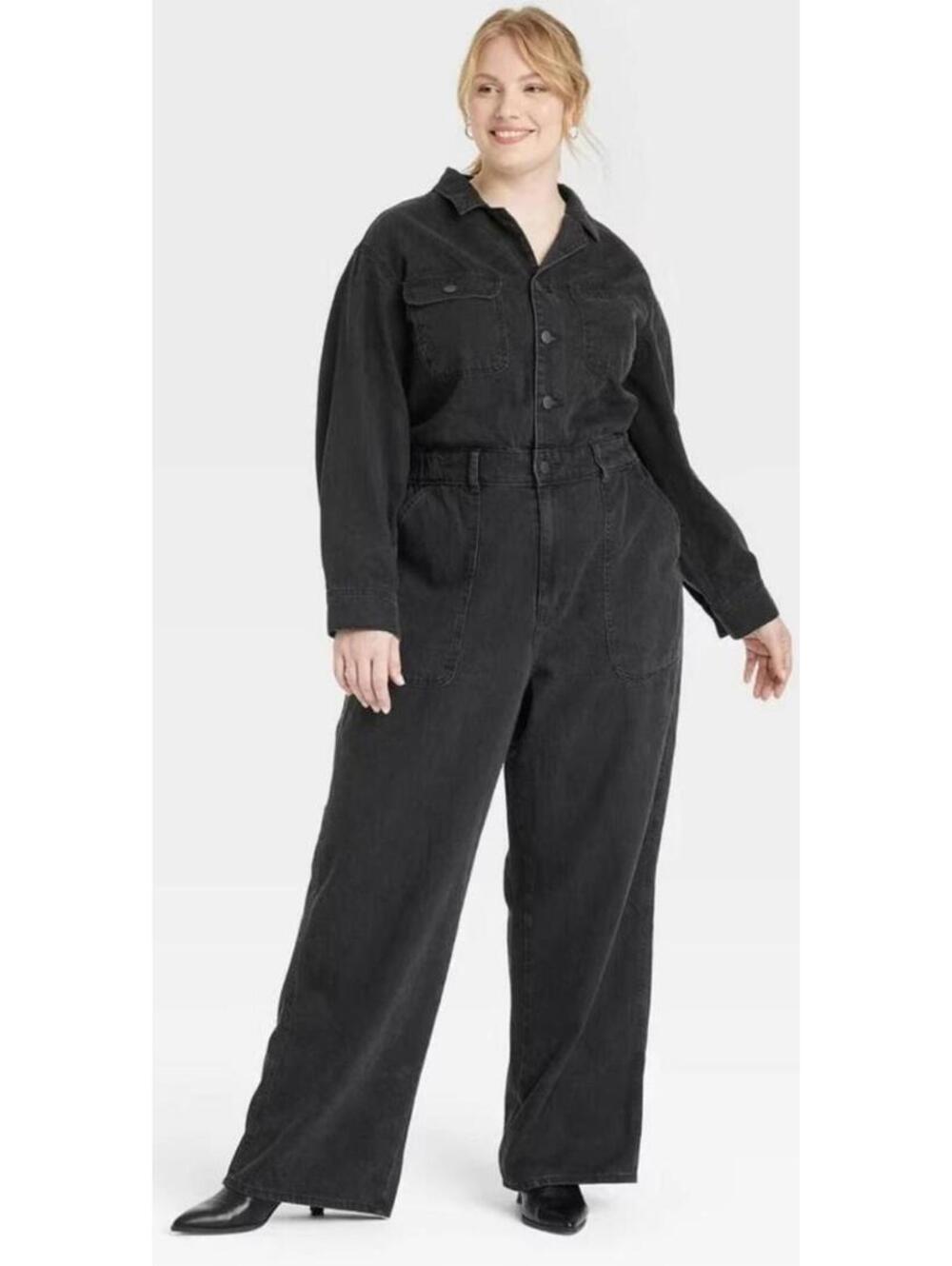 Universal Threads Juniors 17 Long Sleeve Utility Baggy Denim Jumpsuit NWT
